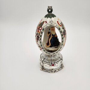 VTG 2003 Santa Claus Rotating Musical Egg Have Yourself A Merry Little Christmas
